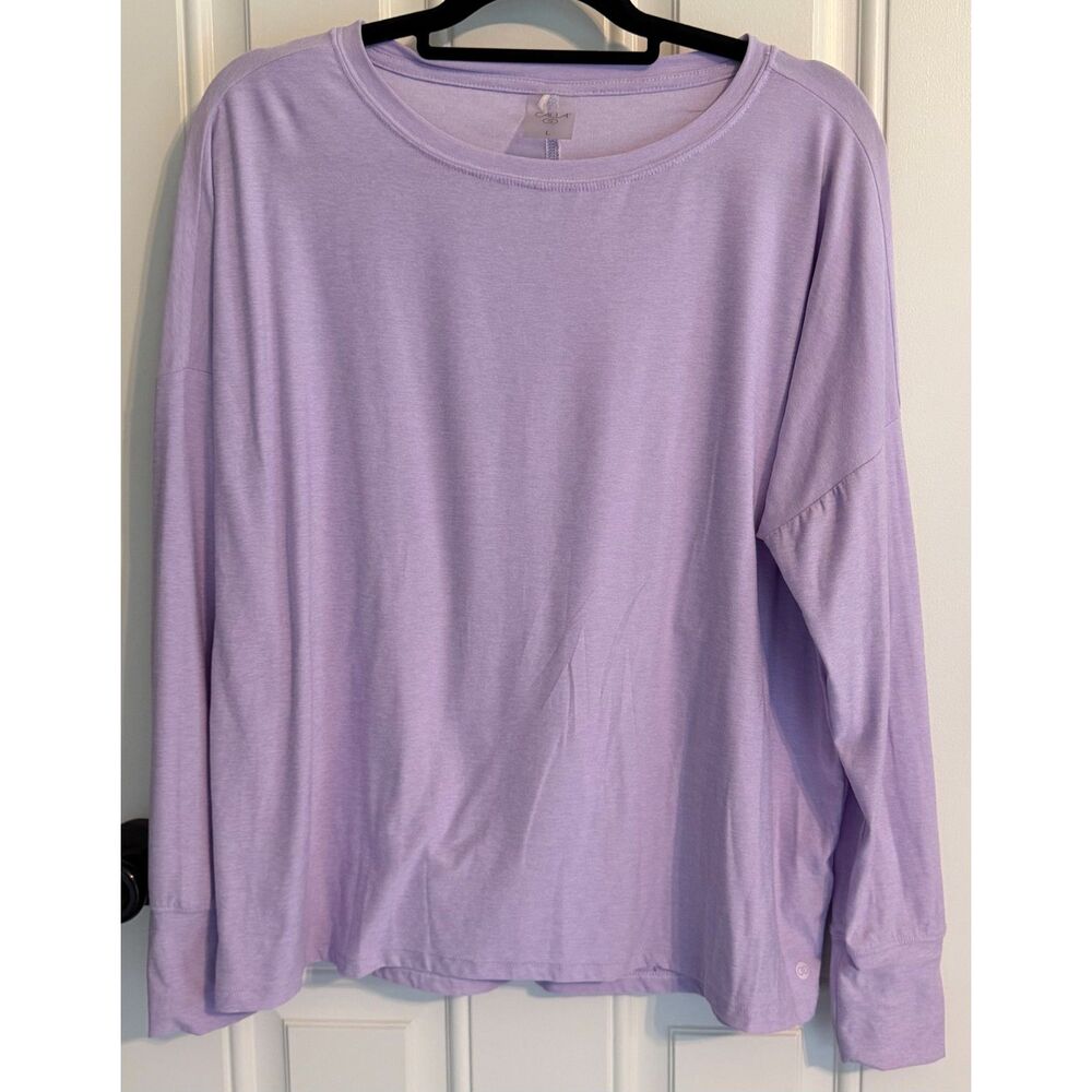 Calia Women's Lavender Heathered LS Top size L